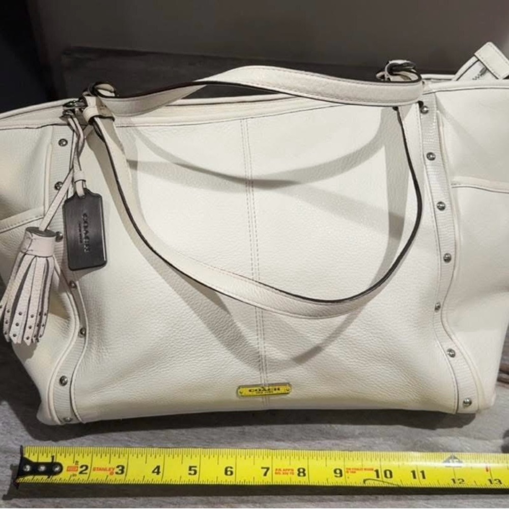 Coach Cream Leather Tote Bag